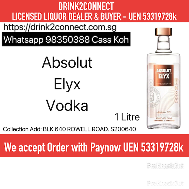 1 Litre Absolut Vodka ELYX, Vodka Sale, Liquor Sale, Alcohol Sale