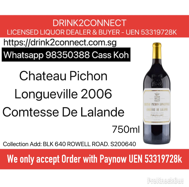 750ml Chateau Pichon Longueville 2006 Wine Sale