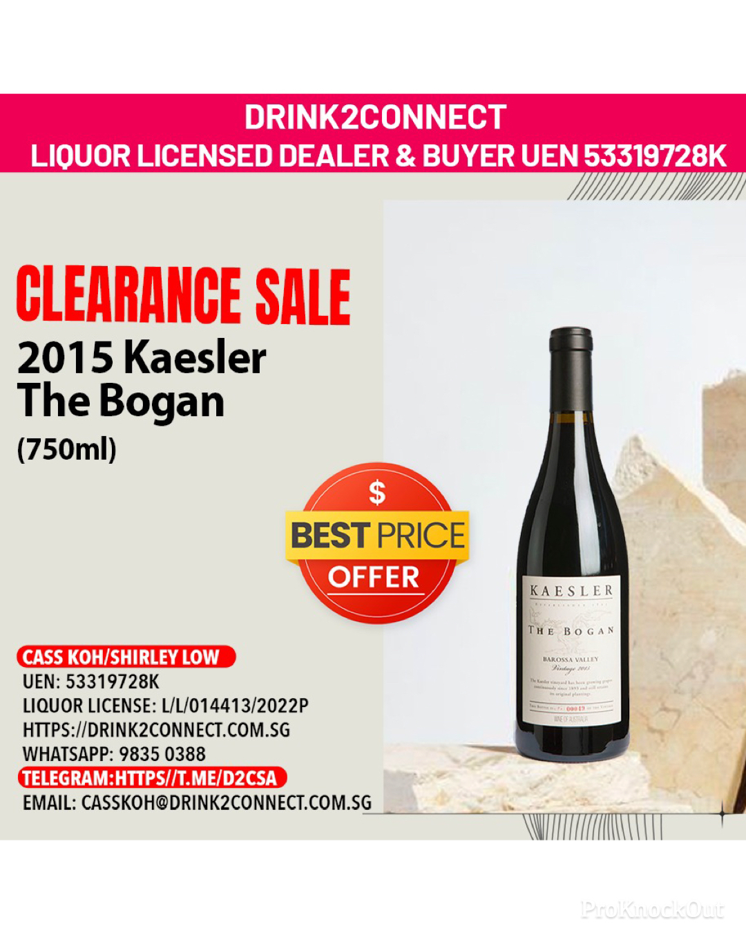 750ml 2015 Kaesler The Bogan Red Wine/Wedding Wine Price Online