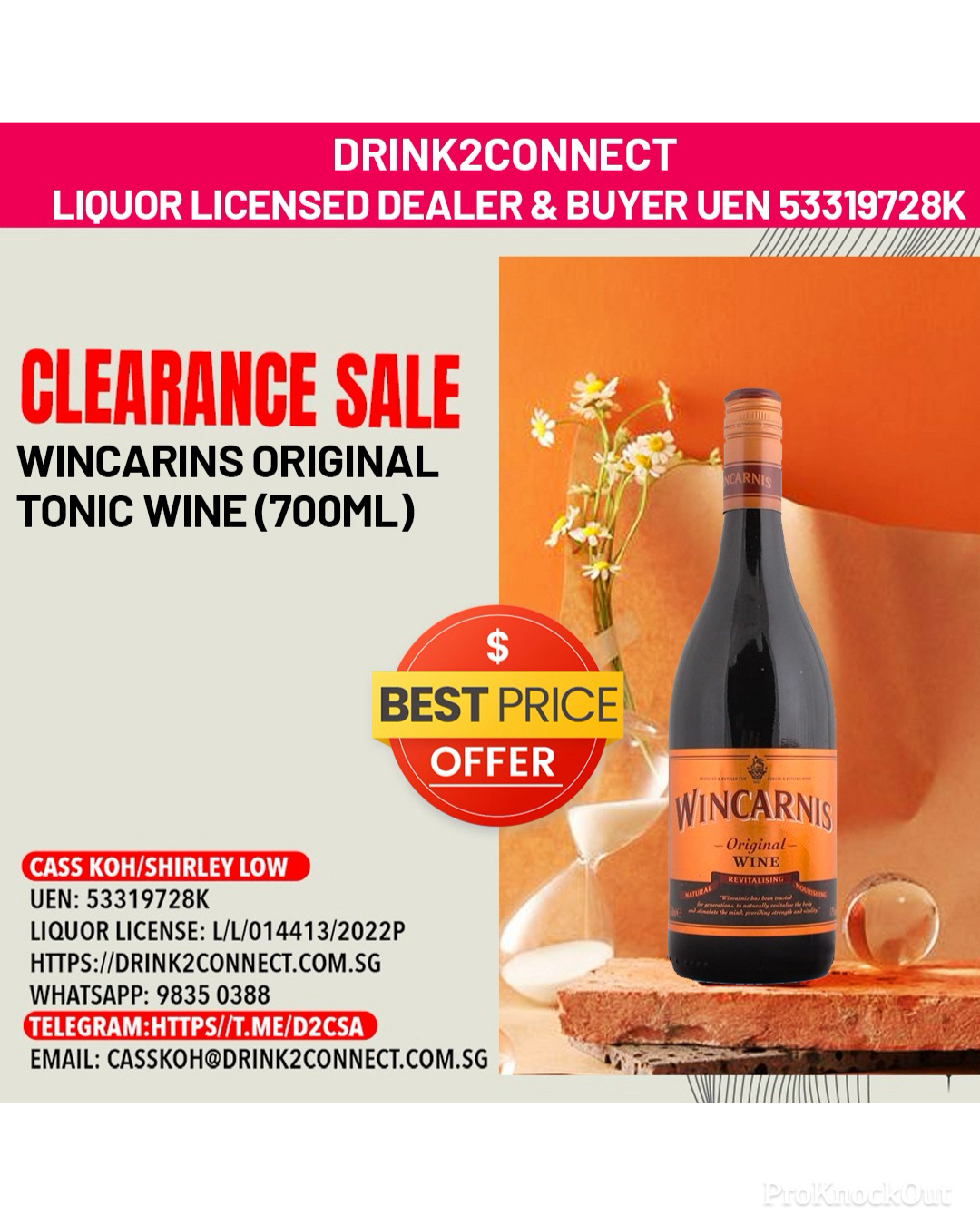 750ml Wincarnis Original Wine/Wincarnis Herbal Wine