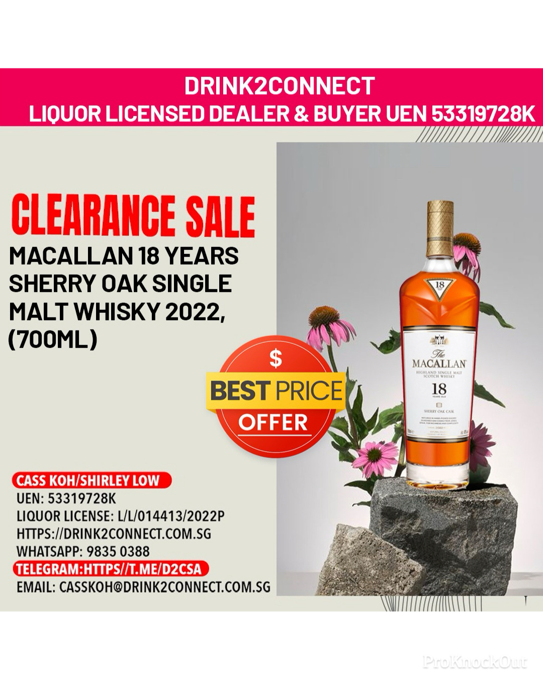 700ml Macallan 18yrs Sherry Oak Single Malt Whisky, Release 2022/Macallan Whisky Singapore