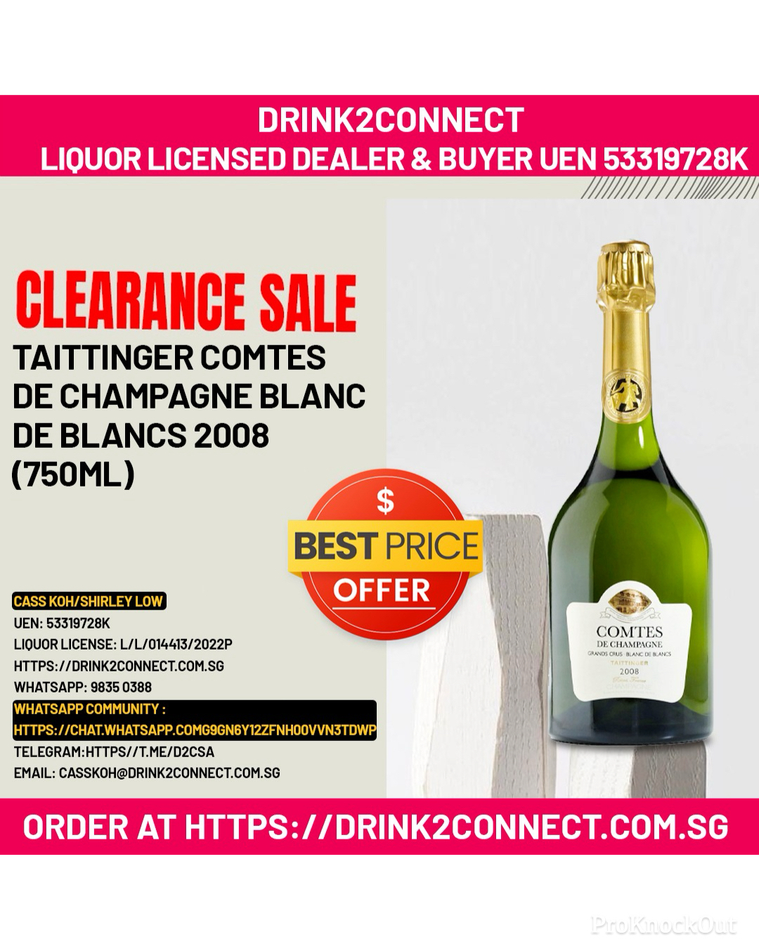 750ml Tattinger Comtes 2008 Blanc De Blanc Champagne/Tattinger Comtes Chamapgne/Tattinger Champagne Online