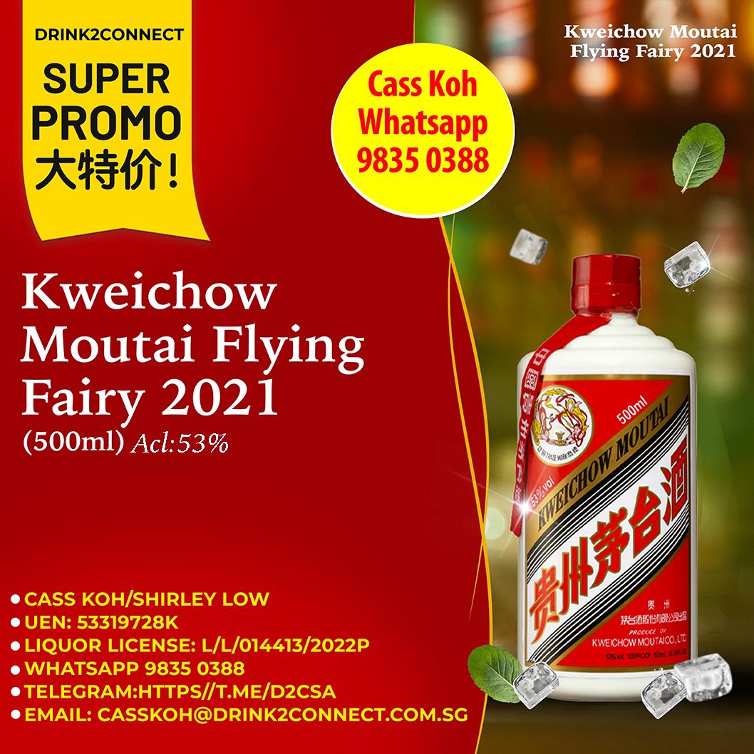 500ml Kweichow Moutai 2021 Liquor/Moutai Flying Fairy 2021 Liquor/Order Moutai Liquor/Order Moutai Onine