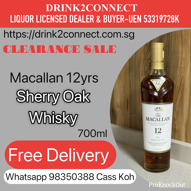 700ml Macallan 12yrs Sherry Oak Cask Whisky Liquor Clearance Sale