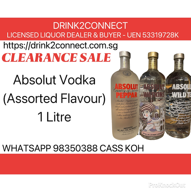 3 Bottles x 1 Litre Bundle Sale of Absolut Vodka(Falvours Vodka)